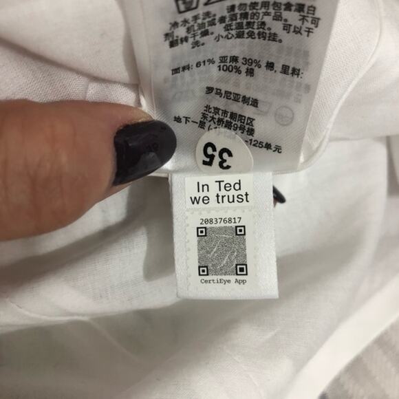 Ted Baker Aliicee Directional Stripe Linen and Cotton Sleeveless Size 6 NWT - Picture 11 of 13